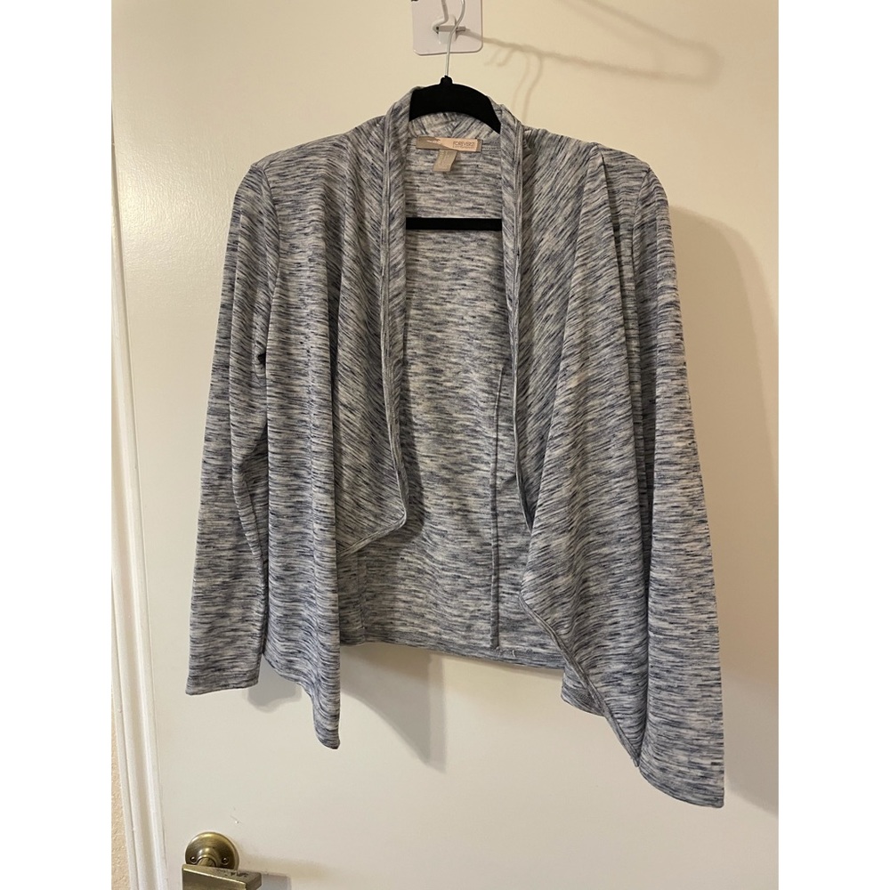Blue and white cardigan